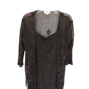Harlow Womens  2pc gold black holiday dress 8
